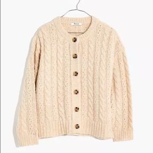 Madewell Pointelle Cable Cardigan Sweater
